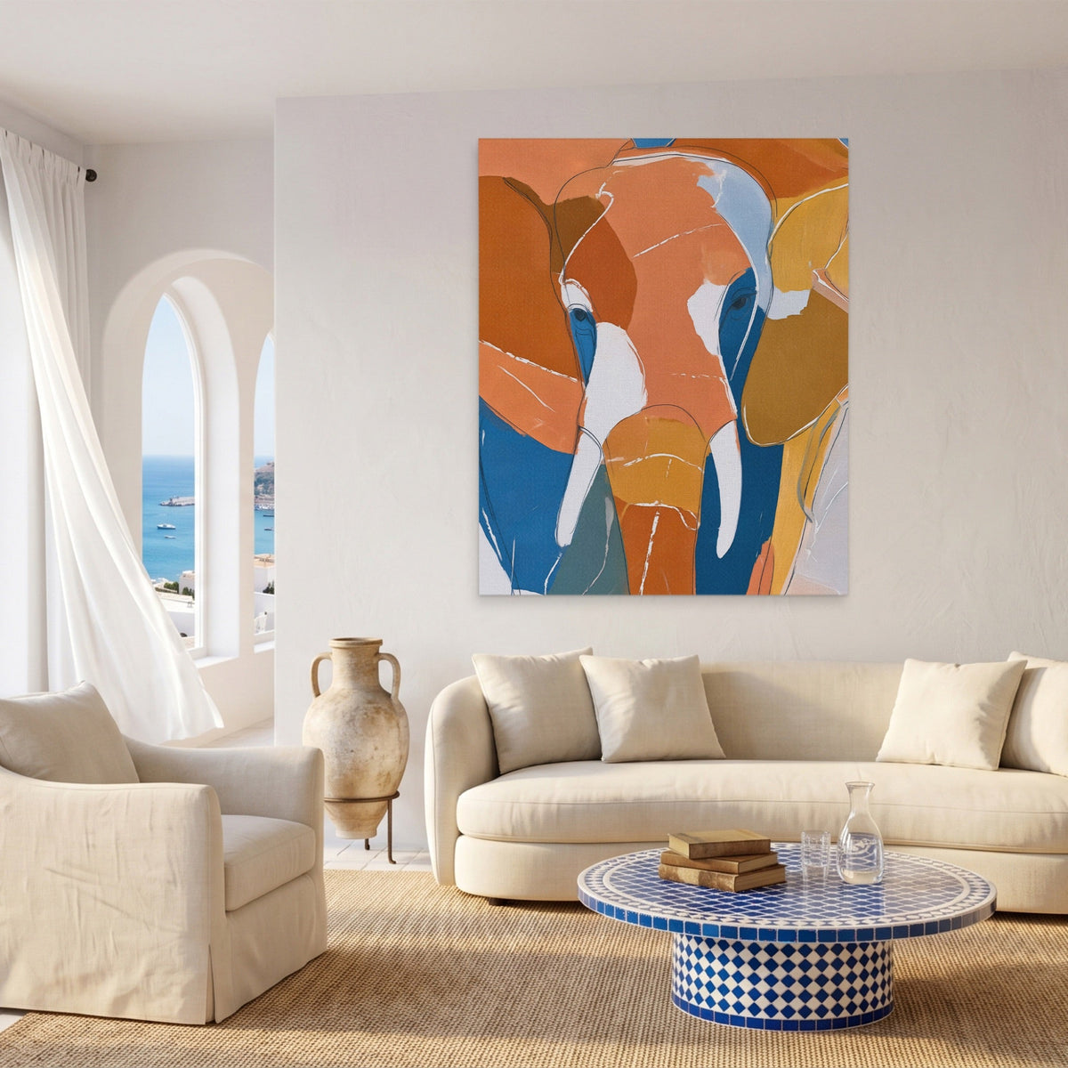 Elephant Earth Geometric - Luxury Wall Art