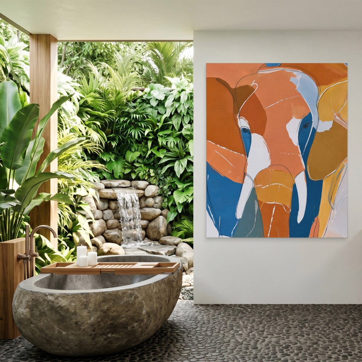 Elephant Earth Geometric - Luxury Wall Art