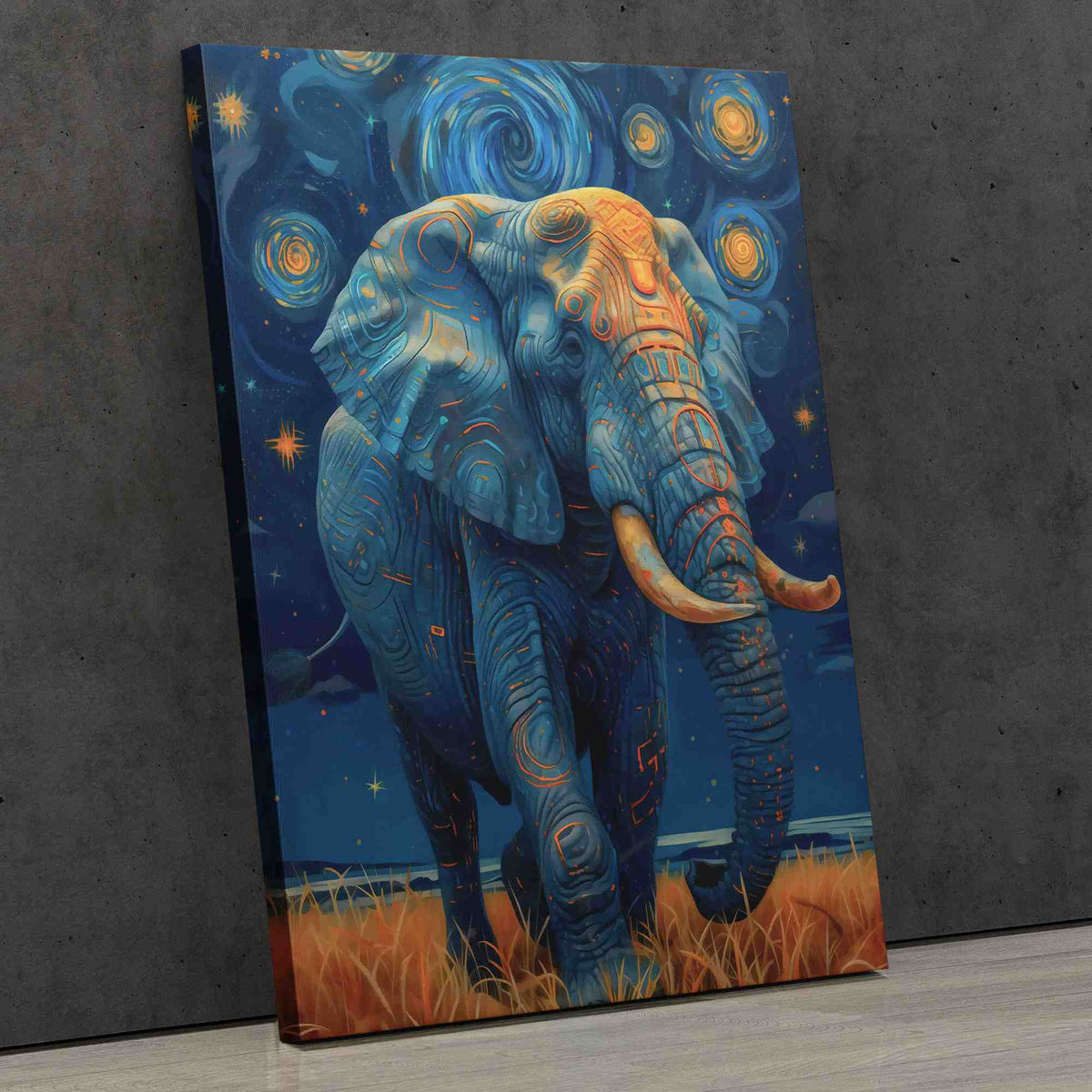 Elephant Ecstasy - Blue Wall Art for Nursery