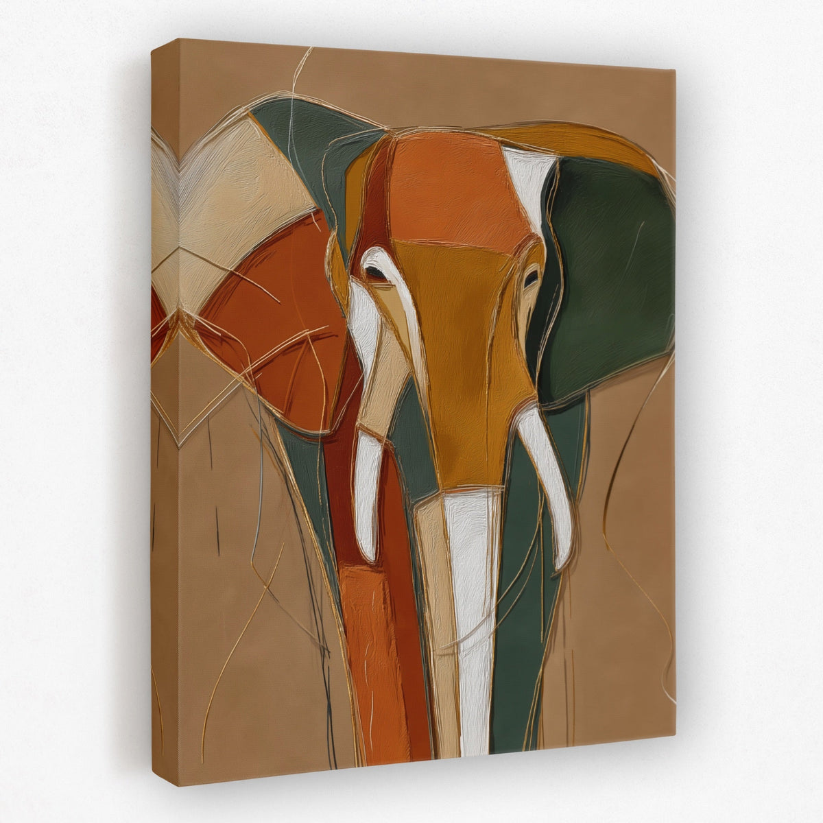 Elephant Gold Navy - Luxury Wall Art