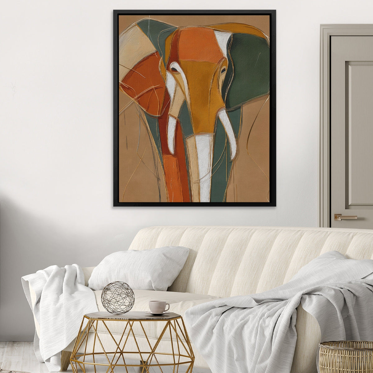 Elephant Gold Navy - Luxury Wall Art