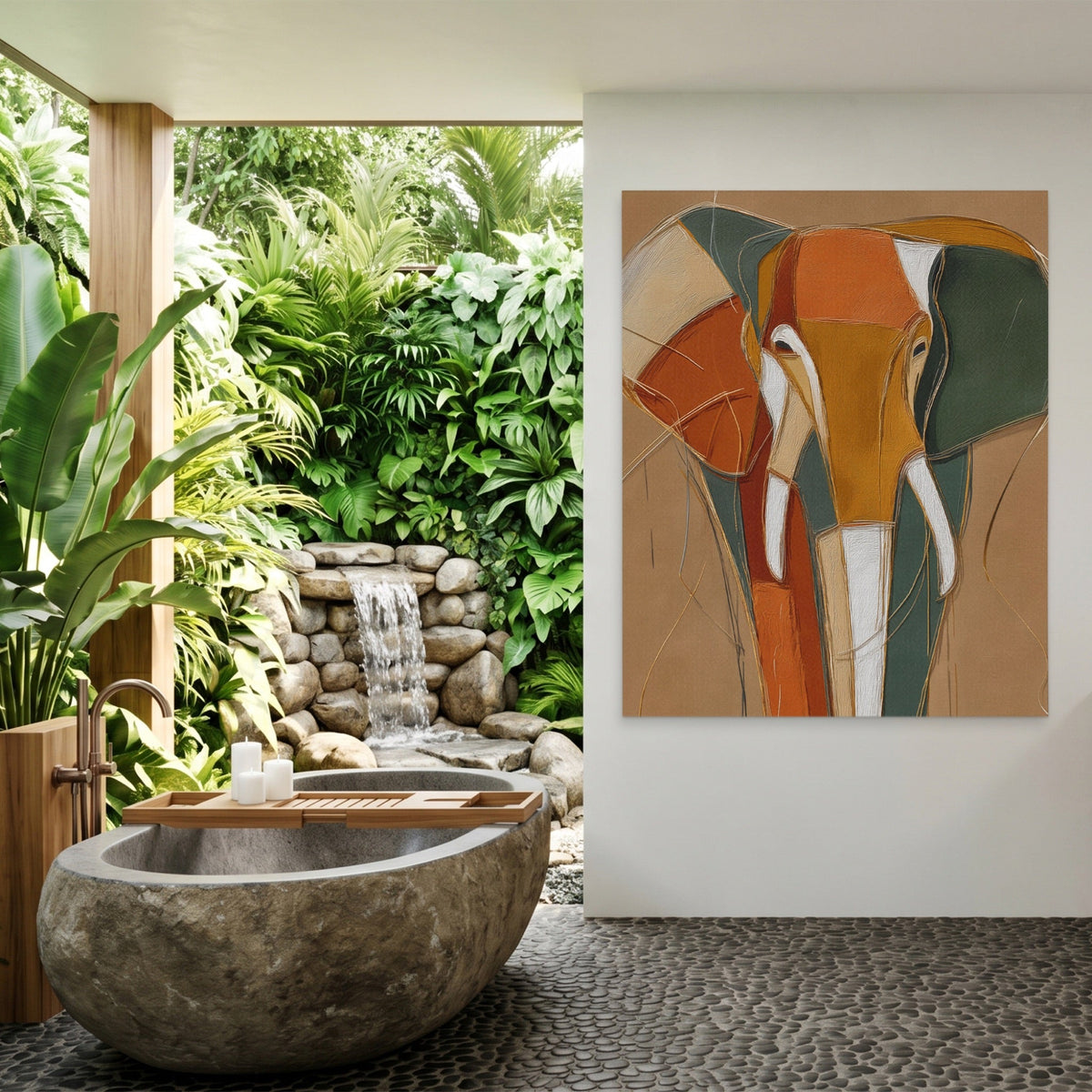 Elephant Gold Navy - Luxury Wall Art