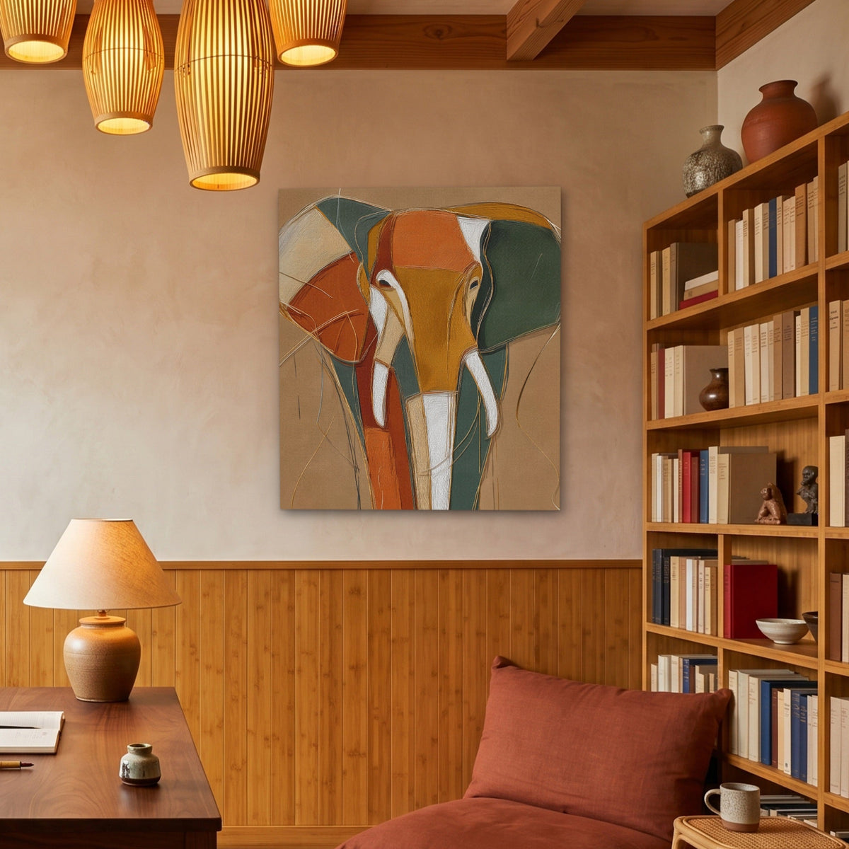 Elephant Gold Navy - Luxury Wall Art