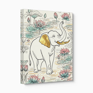 Elephant Golden Lotus — elephant golden lotus angled flush print