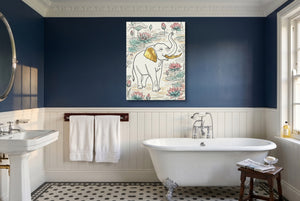 Elephant Golden Lotus — elephant golden lotus small bathroom interior 2 1port flush print