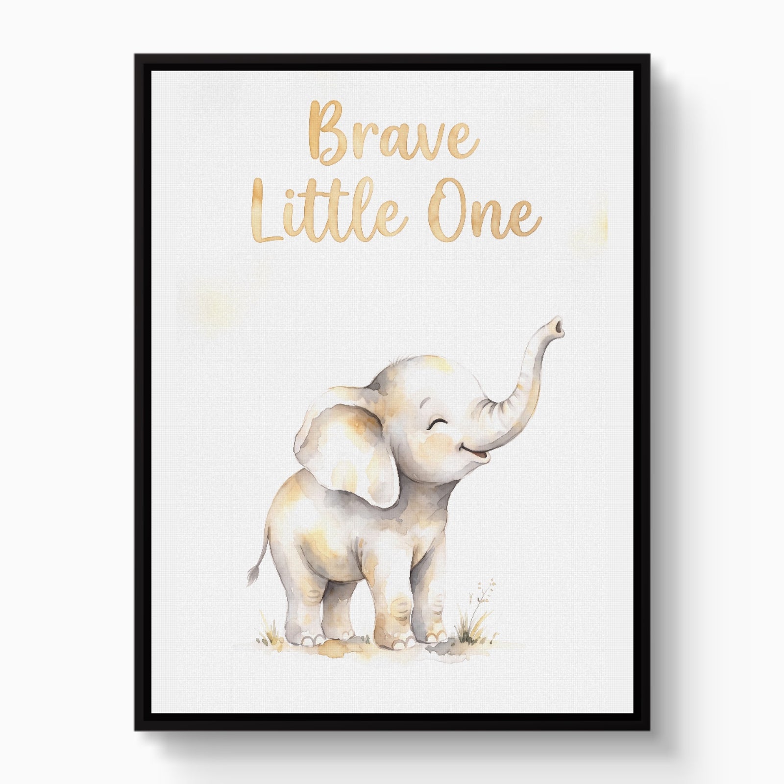 Elephant Greeting Card — elephant greeting card white studio framed black