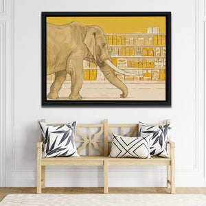 Elephant Grocery Shopping - Luxury Wall Art