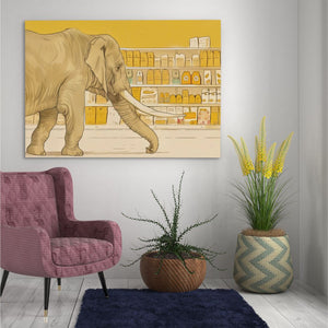 Elephant Grocery Shopping - Luxury Wall Art