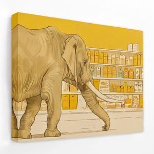 Elephant Grocery Shopping - Luxury Wall Art