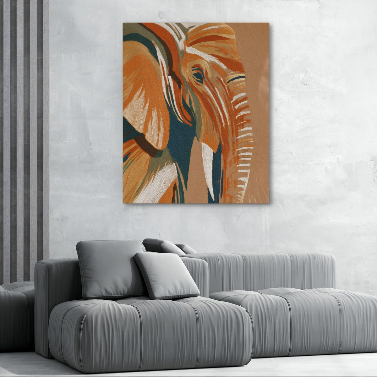 Elephant Navy Gold - Luxury Wall Art