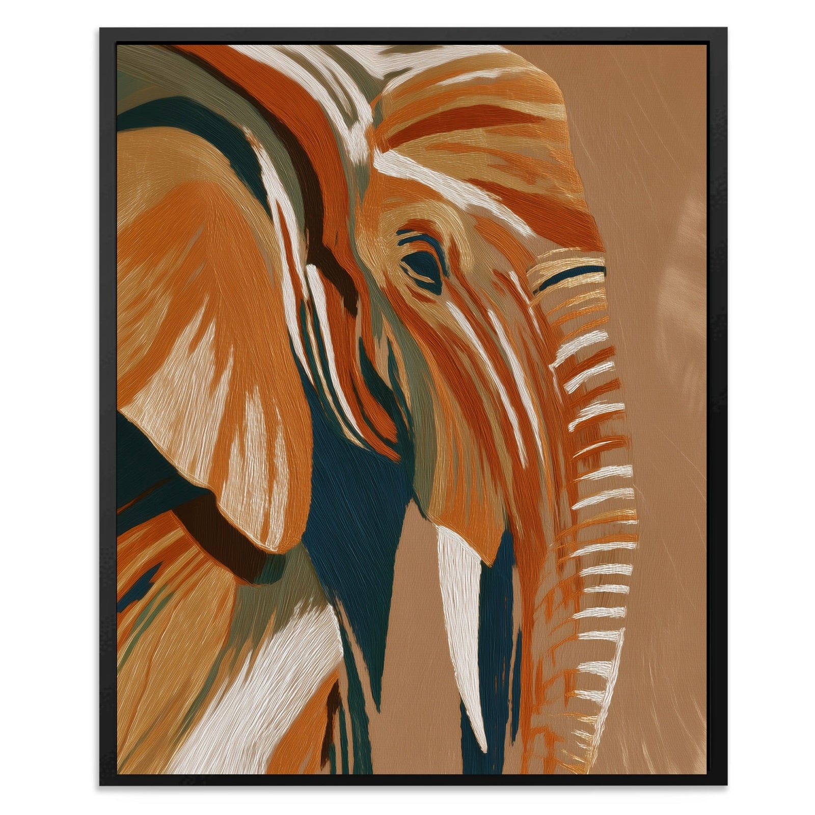 Elephant Navy Gold - Luxury Wall Art