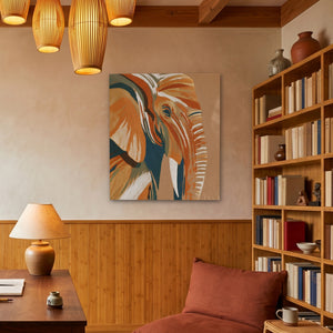Elephant Navy Gold - Luxury Wall Art