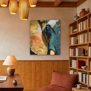 Elephant Ochre Embrace - Luxury Wall Art