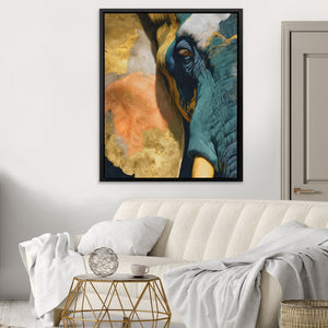 Elephant Ochre Embrace - Luxury Wall Art
