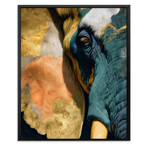 Elephant Ochre Embrace - Luxury Wall Art