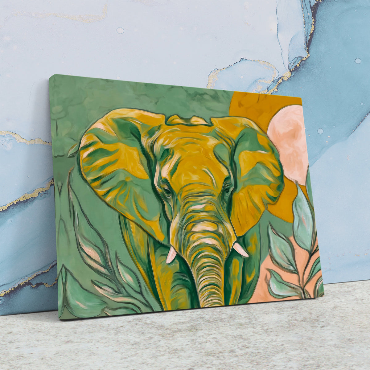 Elephant Pale Gold — Elephant Pale Gold Against Wall4x5 4