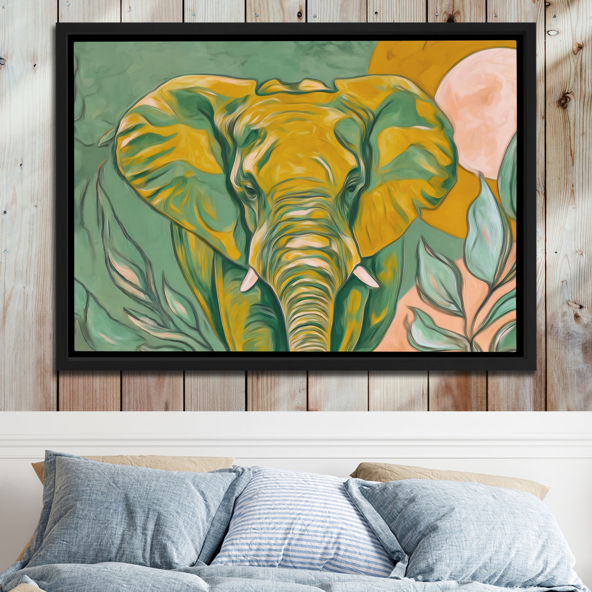 Elephant Pale Gold — Elephant Pale Gold Bed 2 Wood Panel 52