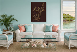 Elephant's Warm Upward Reach — elephant's warm upward reach living room with furniture 1port flush print