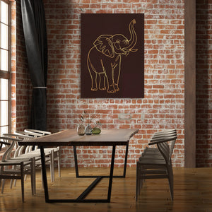 Elephant's Warm Upward Reach — elephant's warm upward reach sq brick office building 1port flush print