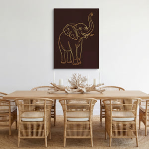 Elephant's Warm Upward Reach — elephant's warm upward reach sq cozy dining room 1port flush print
