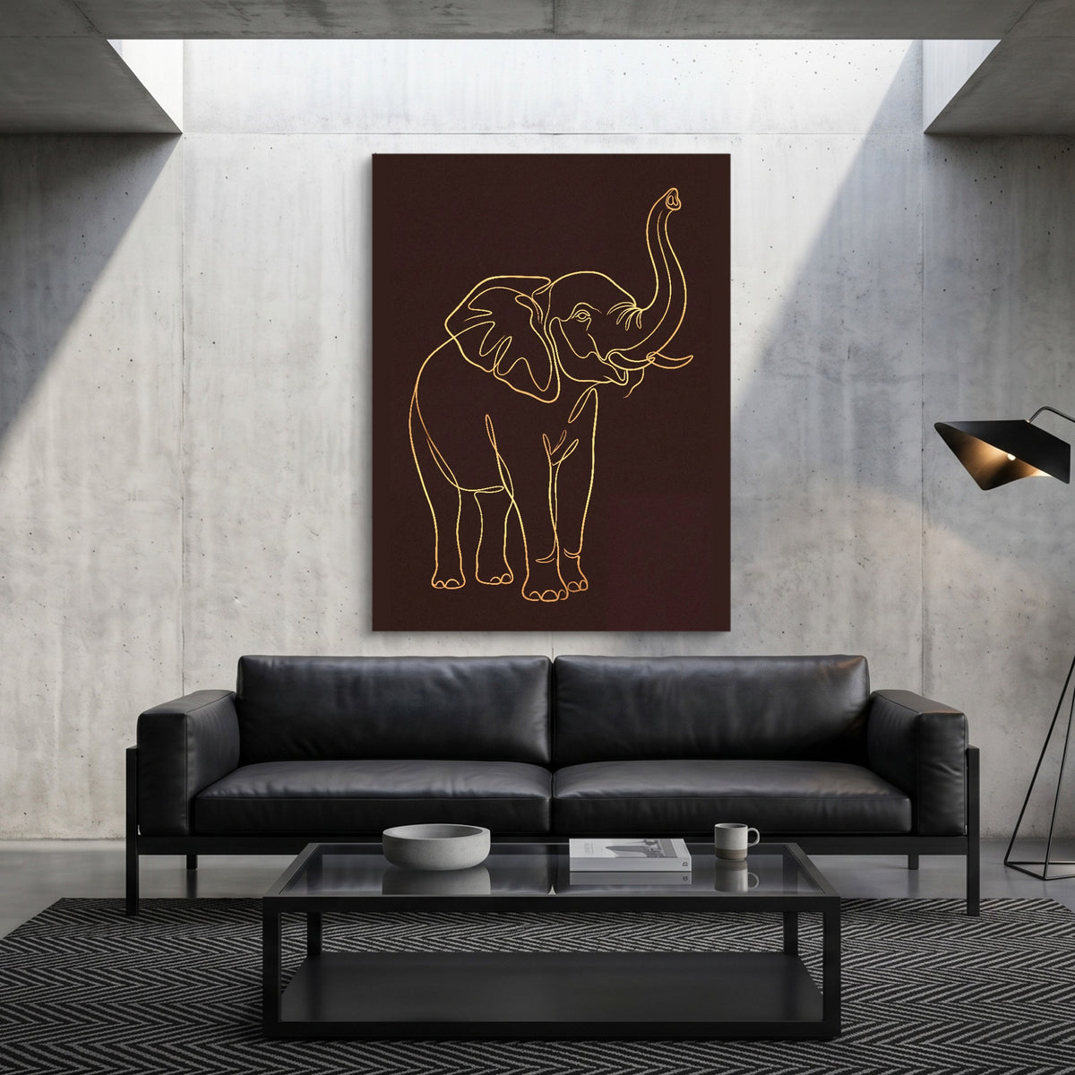 Elephant's Warm Upward Reach — elephant's warm upward reach sq grey luxury 1port flush print