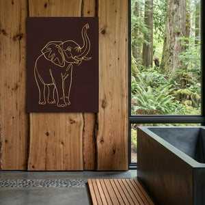 Elephant's Warm Upward Reach — elephant's warm upward reach sq outdoor bathroom log 1port flush print