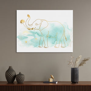 Elephant Teal Sunrise — elephant teal sunrise sq wall desk bird 1land flush print