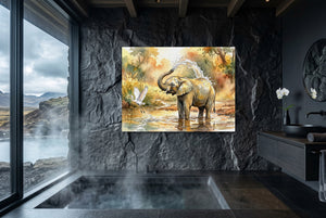 Elephant Water Splash — elephant water splash small bathroom with window 1land flush print
