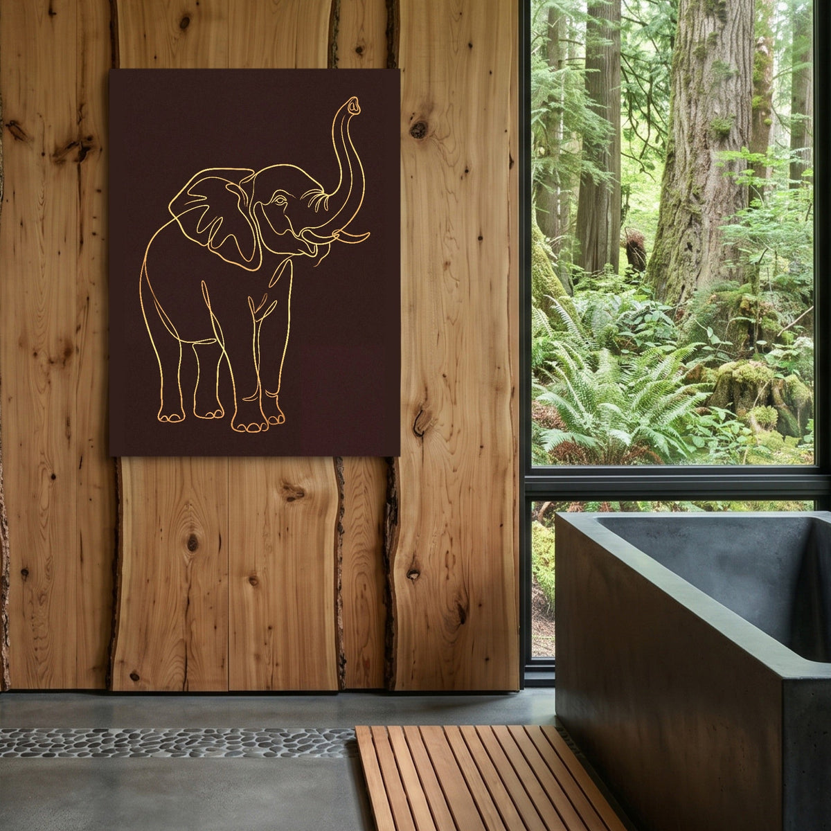 Elephant's Warm Upward Reach - Luxury Wall Art