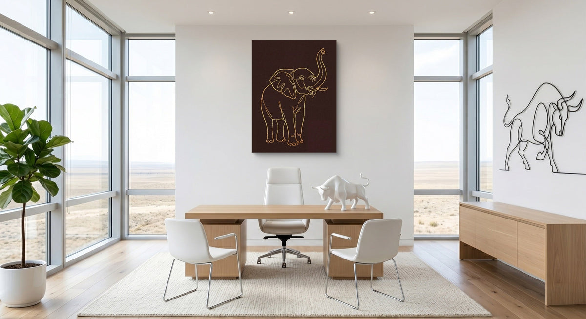 Elephant's Warm Upward Reach - Luxury Wall Art
