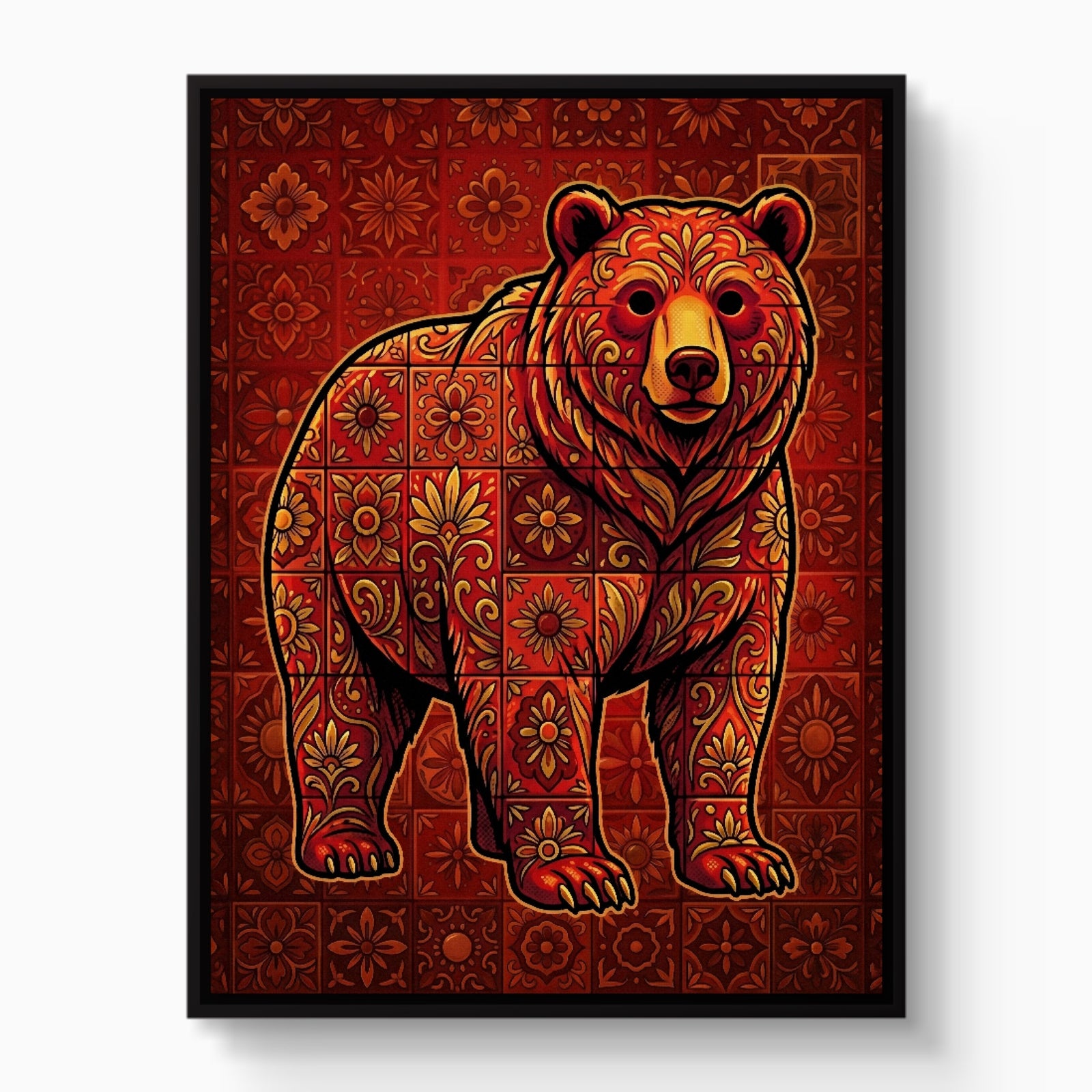Ember Bear — ember bear white studio framed black