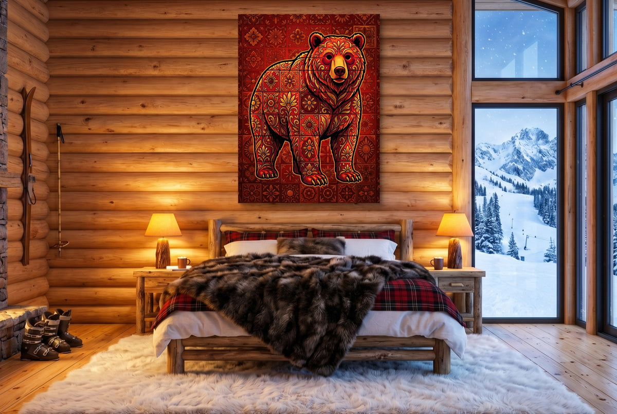 Ember Bear — ember bear bedroom with fireplace 1port flush print
