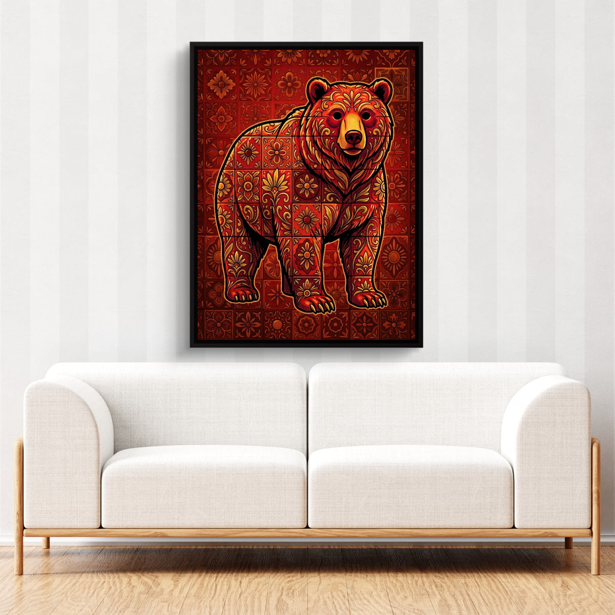 Ember Bear — ember bear sq cute couch cbrown couch 1port framed black