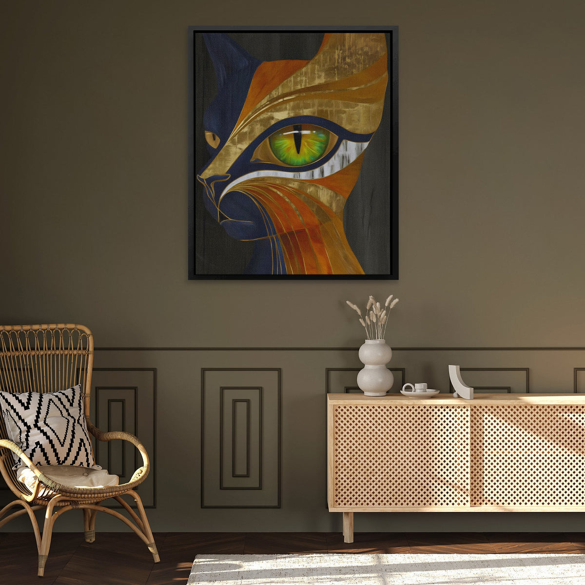Emerald Eye Sphinx - Luxury Wall Art