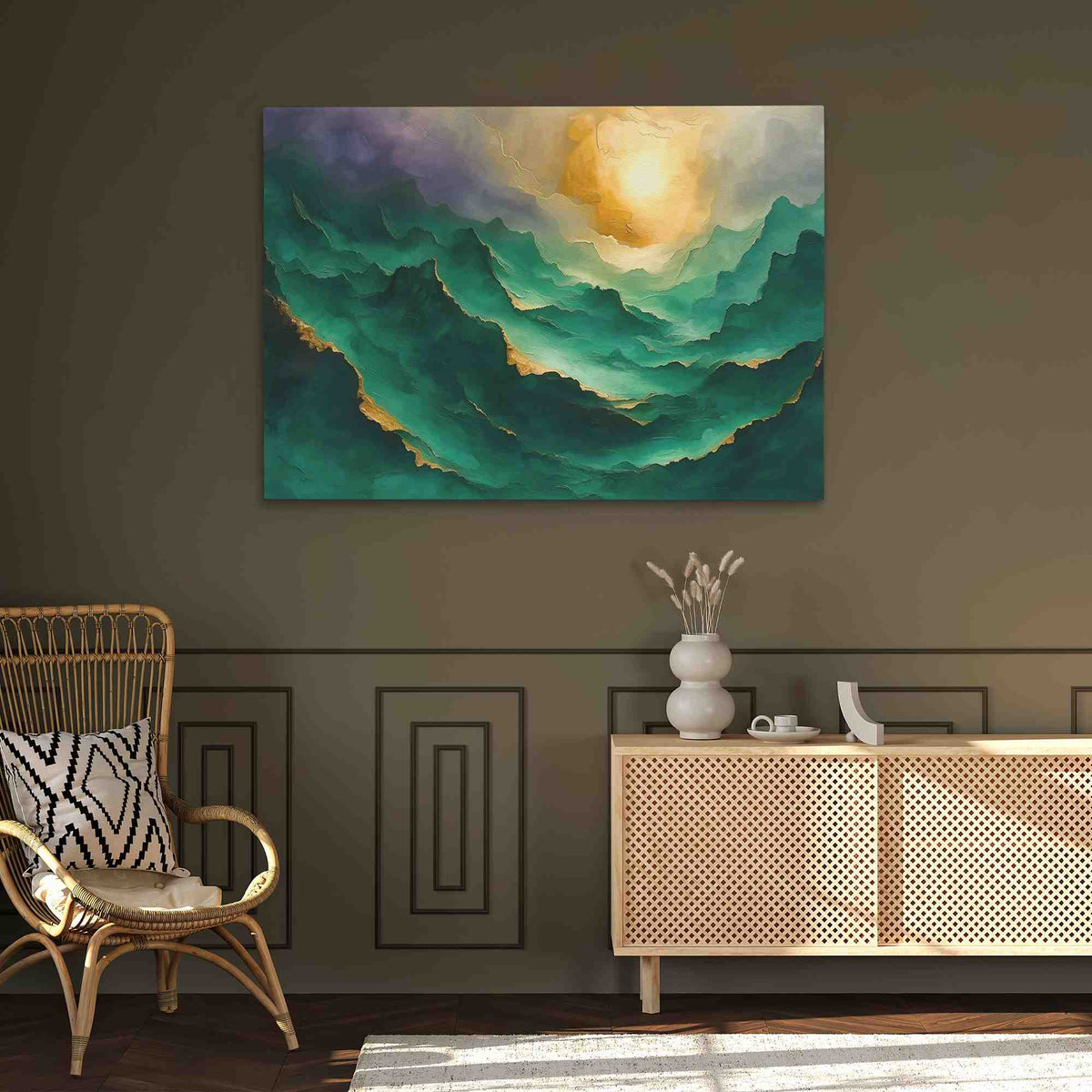 Emerald Mountaintops - Luxury Wall Art