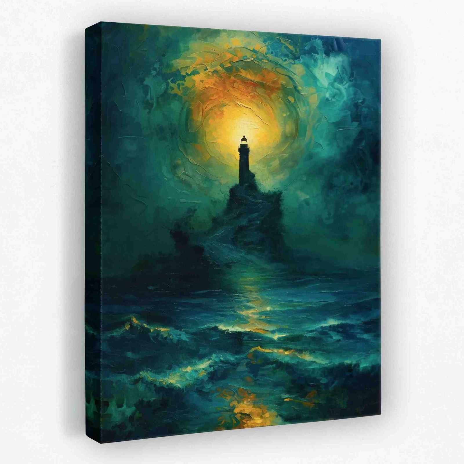 Emerald Night Sky - Beach Canvas Wall Art