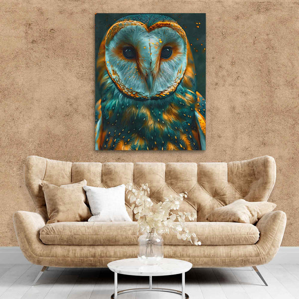 Emerald Owl in a room