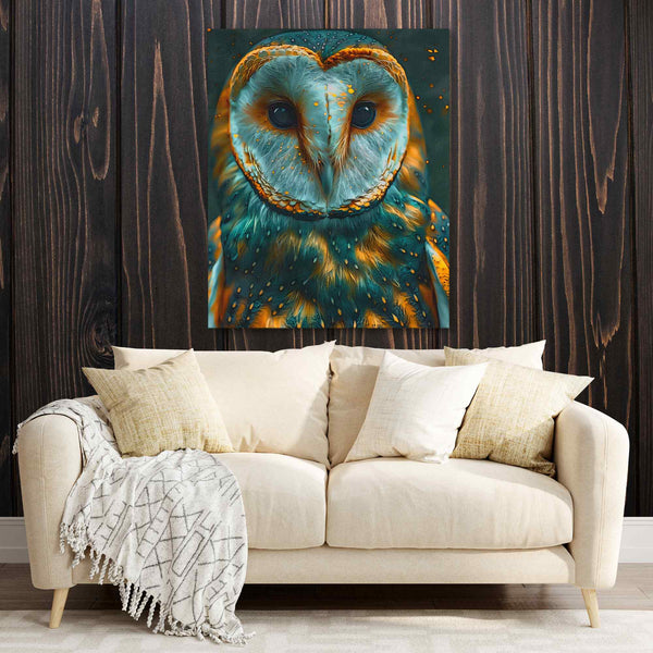 Emerald Owl in a room