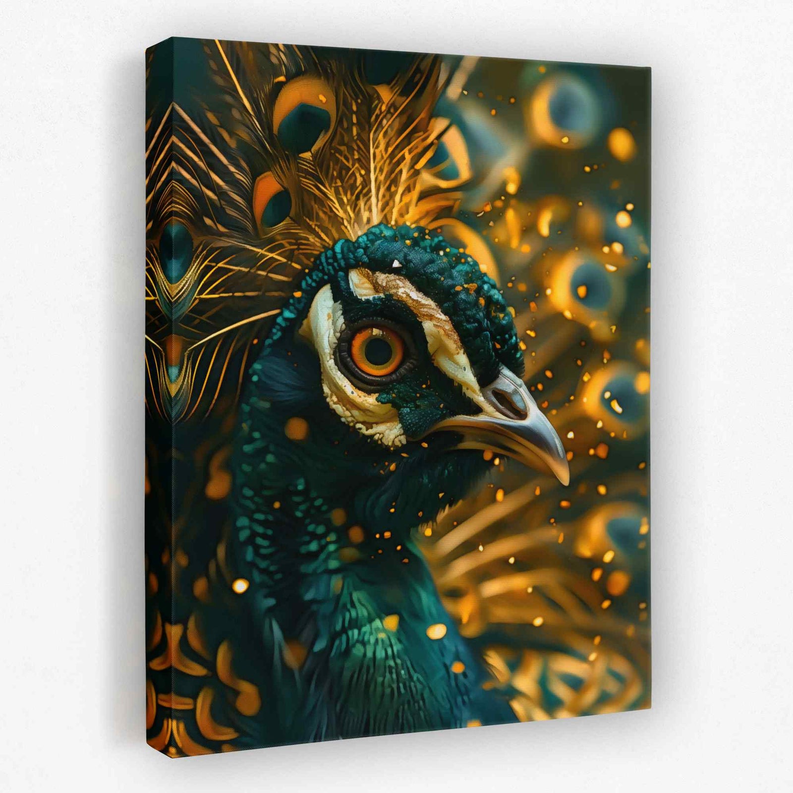 Emerald Peacock - Animals Canvas Wall Art
