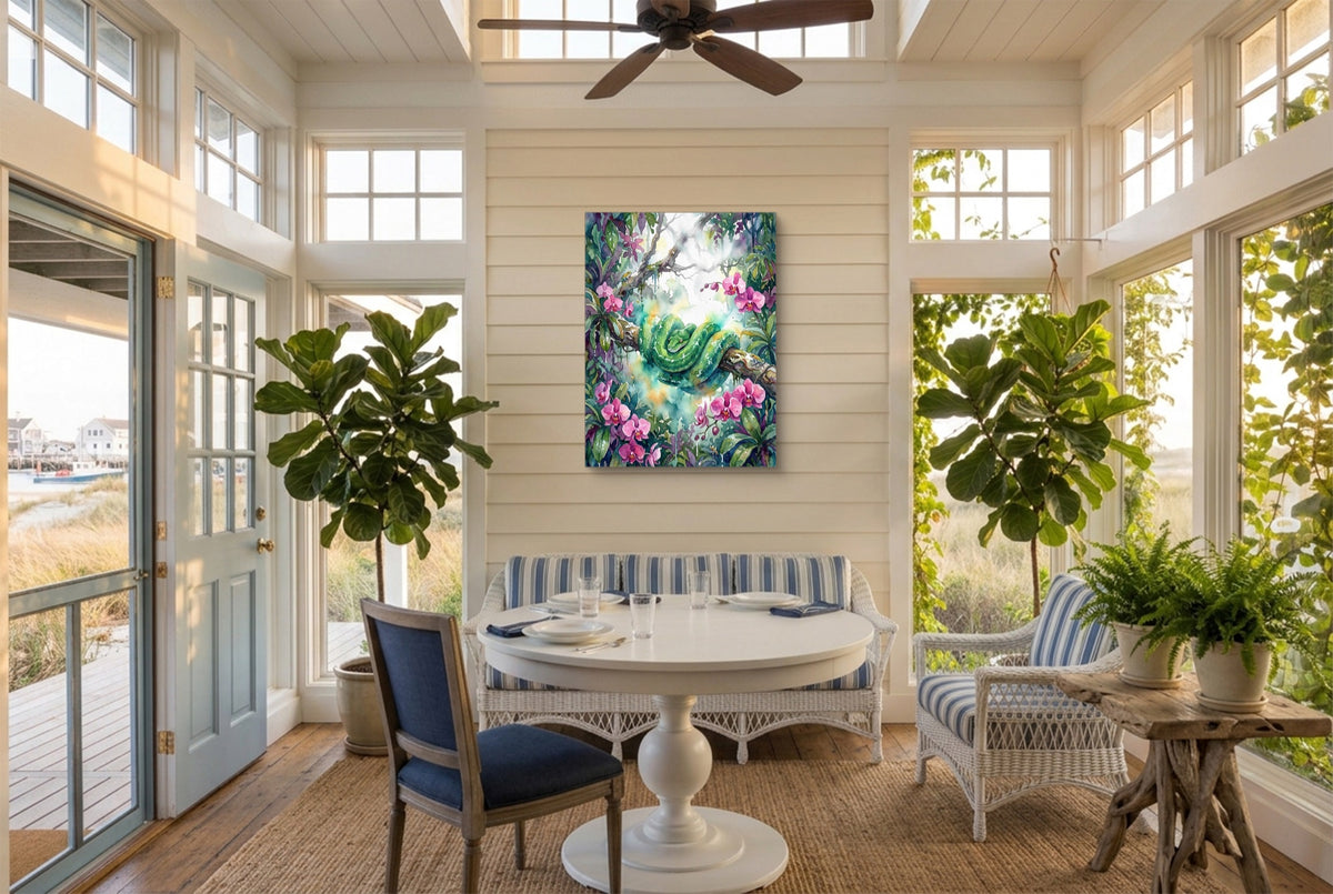Emerald Snake Coiled — emerald snake coiled sunroom with furniture 1port flush print