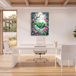 Emerald Snake Coiled — emerald snake coiled sq beach house office 1port flush print