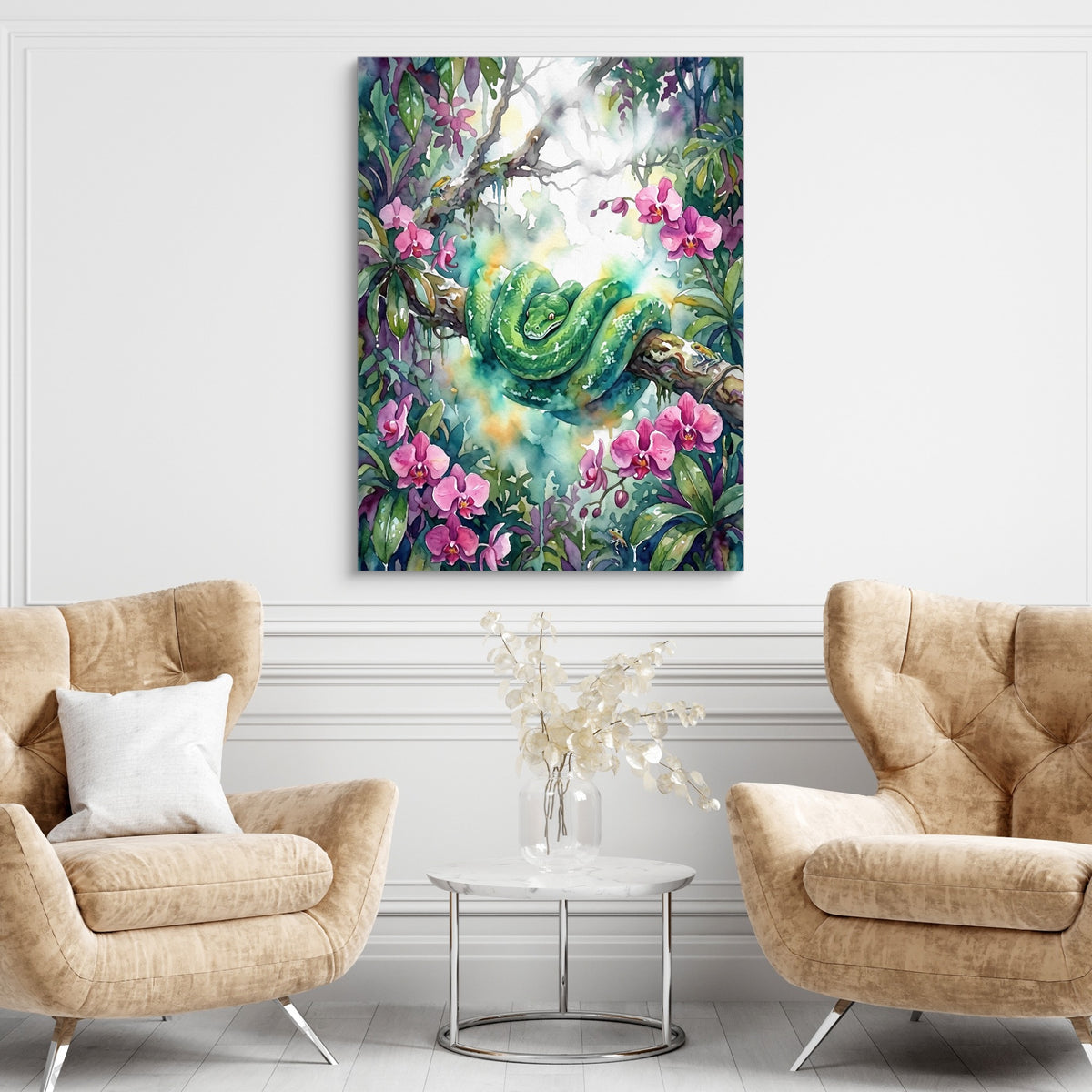 Emerald Snake Coiled — emerald snake coiled sq brown chairs 1port flush print