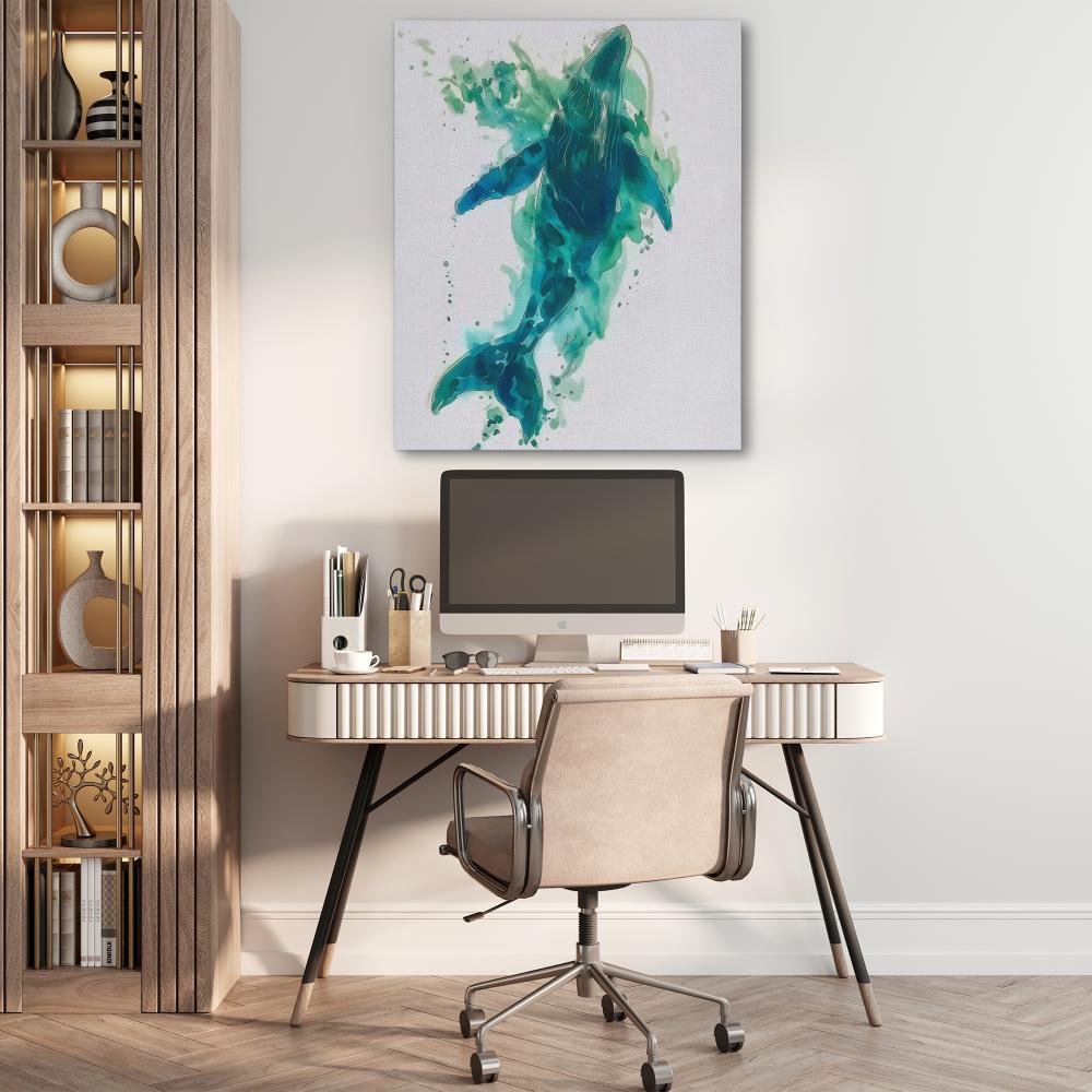 Emerald Whale - Luxury Wall Art