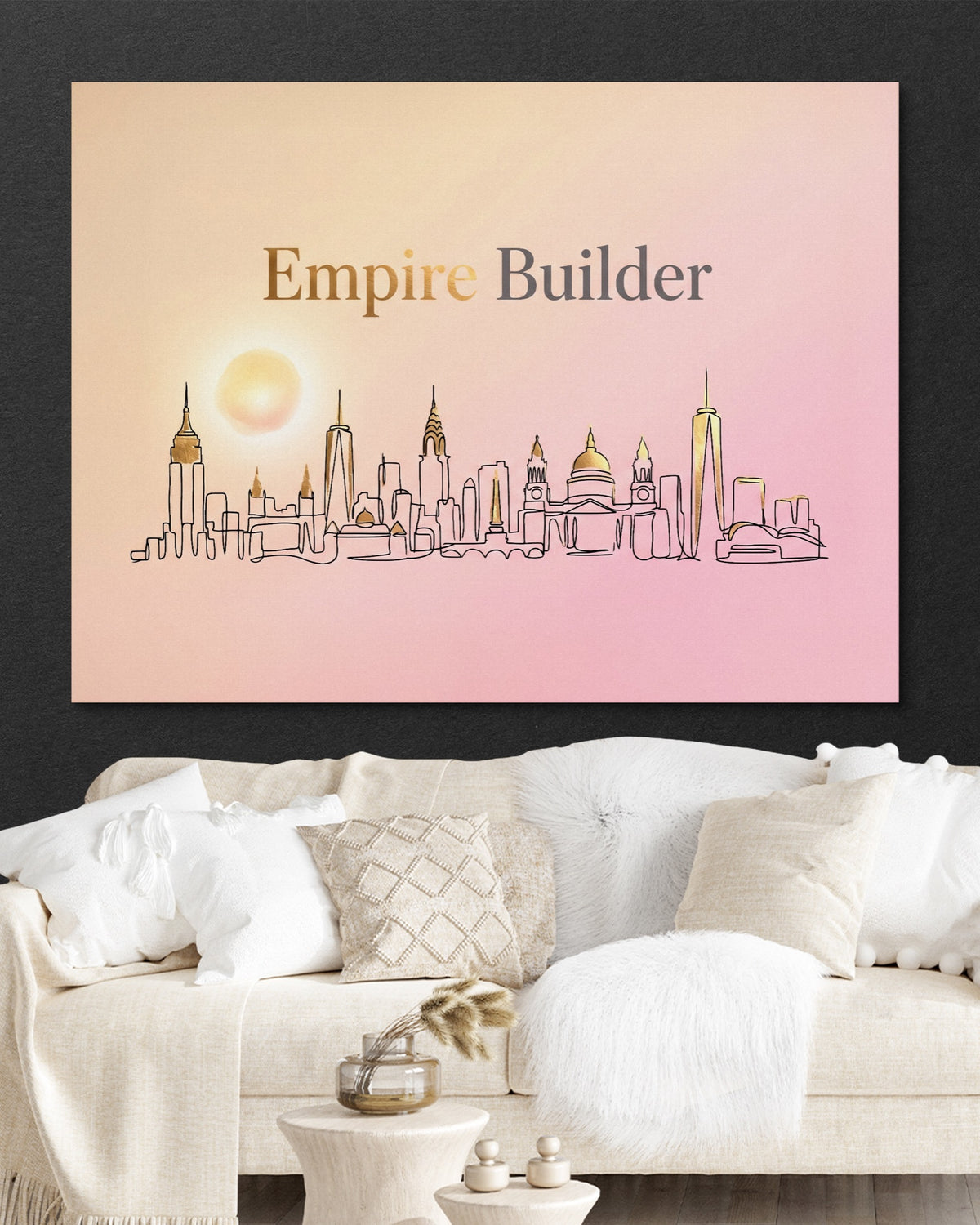 Empire Builder — empire builder psd black wall white couch 1land flush print