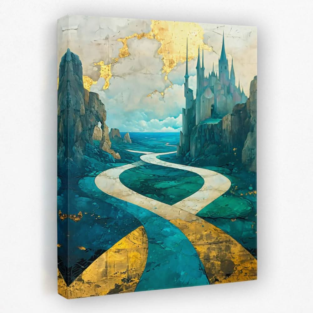 Enchanted Castle Pathway - Castle Canvas Wall Art