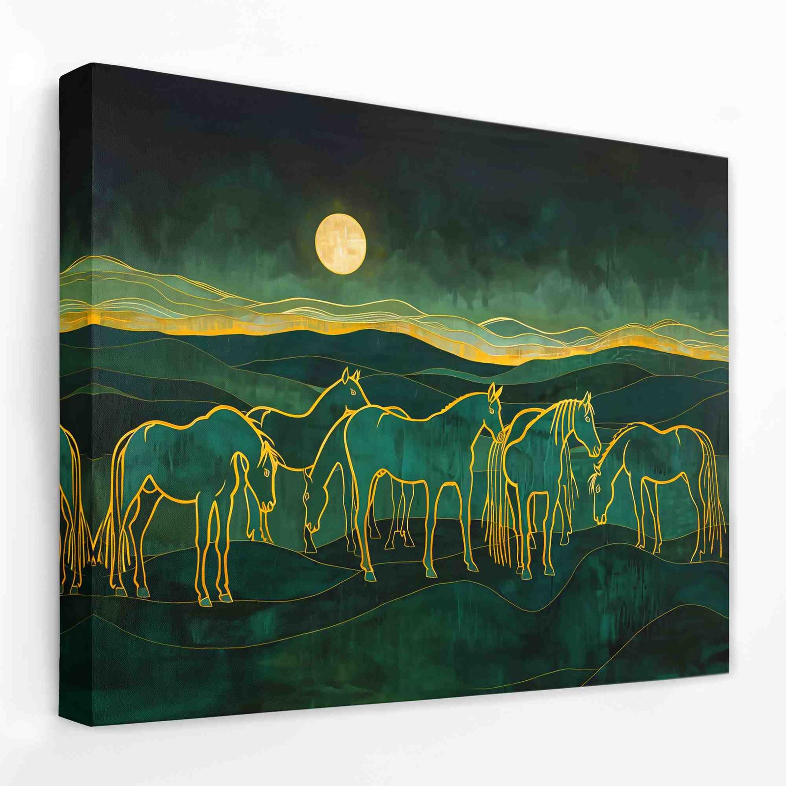 Evening Meadow - Animals Canvas Wall Art