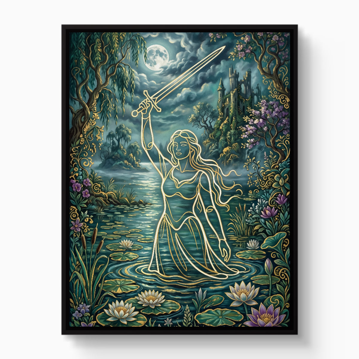 Excalibur Lady Moonlight — excalibur lady moonlight white studio framed black