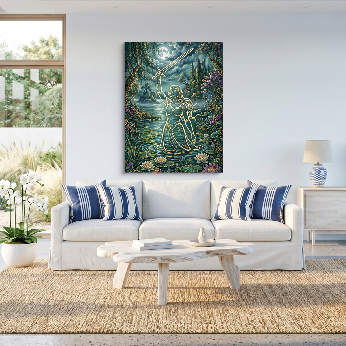 Excalibur Lady Moonlight — excalibur lady moonlight sq beach house 1port flush print