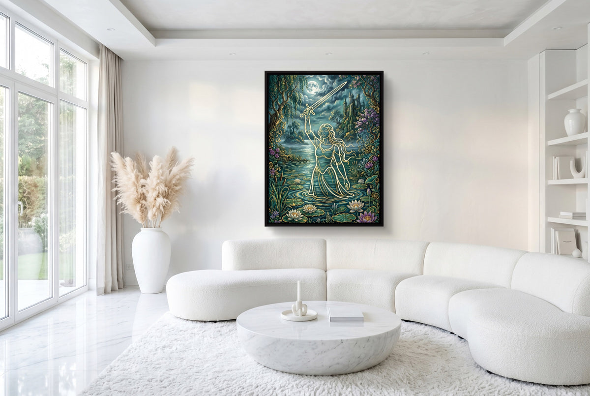 Excalibur Lady Moonlight — excalibur lady moonlight white room with furniture 1port framed black