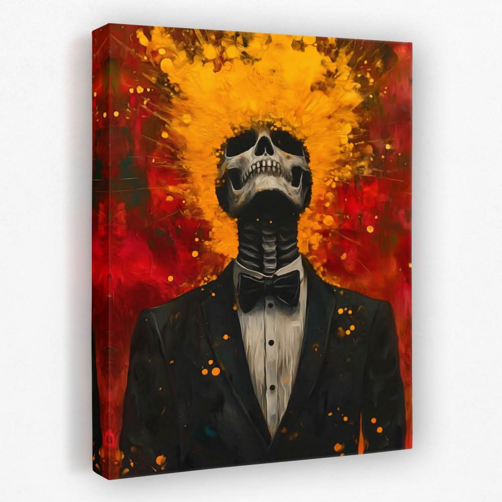 Explosive Skull - Dark Academia Canvas Wall Art